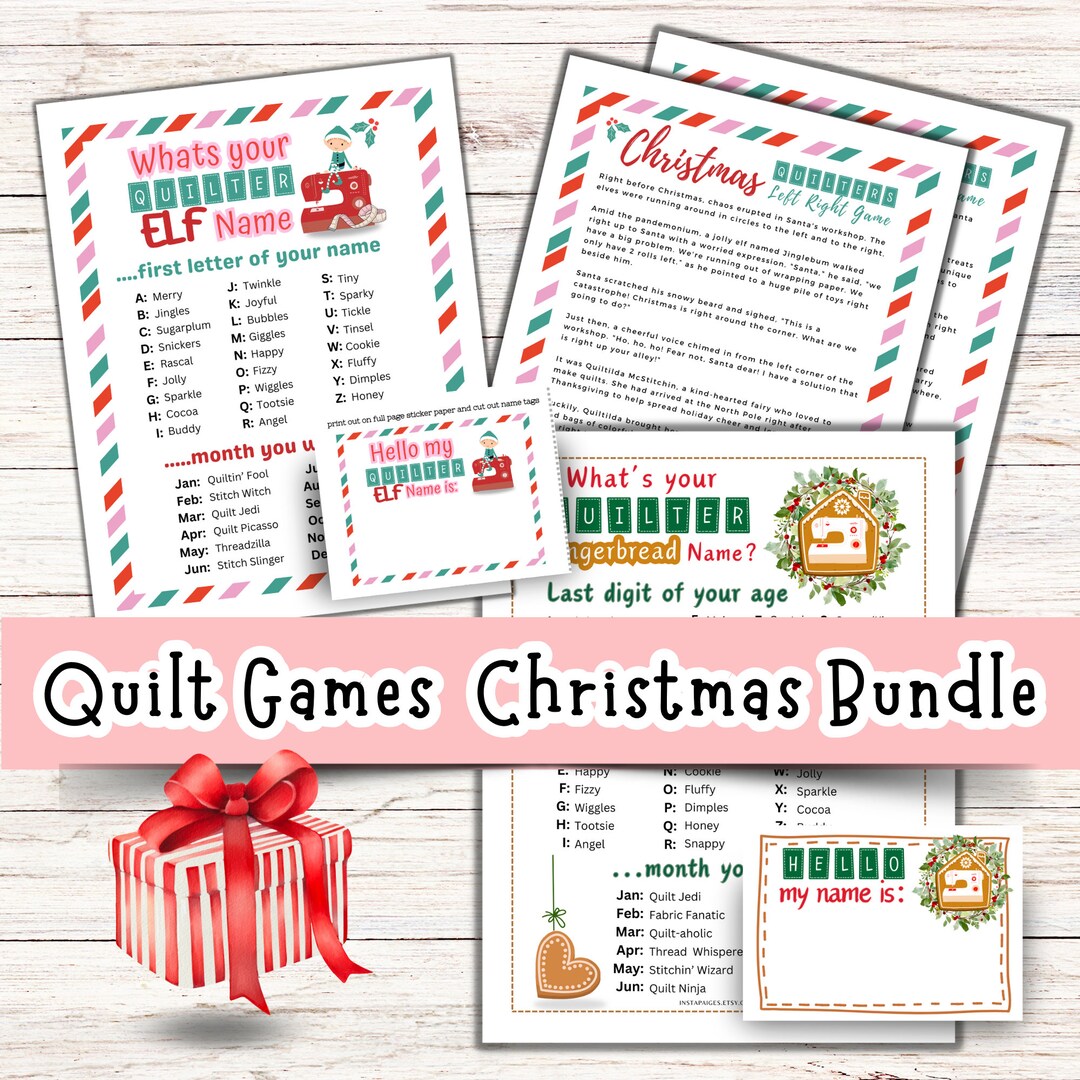 Christmas Quilt Game Bundle, Quilt Guild Games, Quilt Club, Retreat