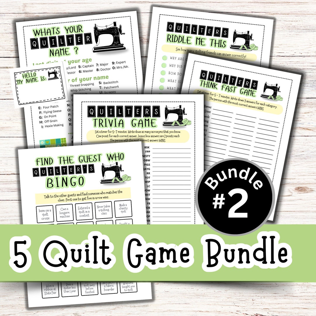 Quilt Game Bundle, 2 Bundle, Quilt Guild Games, Quilt Club, Retreat Activities, Retreat Planning