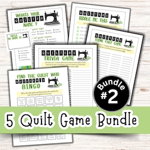 Quiltspelbundel, #2 bundel, Quiltgildespellen, Quiltclub, retraite-activiteiten, retraiteplanning, quiltspellen, ijsbrekerspel (groen)