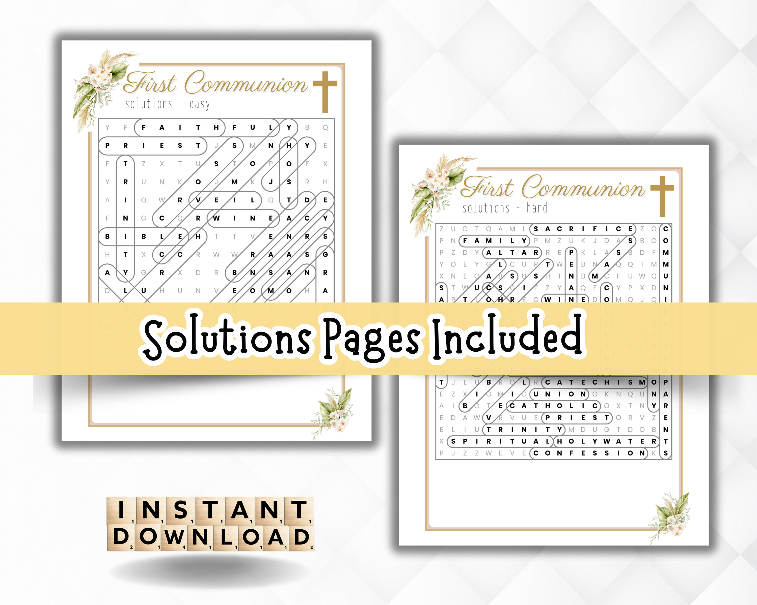 Communion Word Search, 1st Communion, First Holy Communion, Bible Games ...