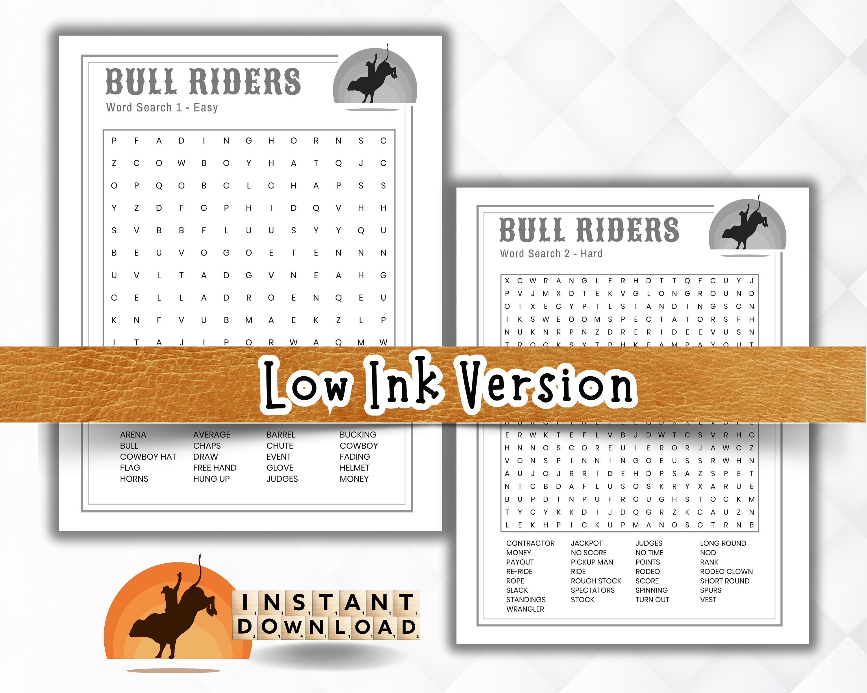 Bull Riders Word Search, Bull Riding Game for Kids, 8 Second Ride ...