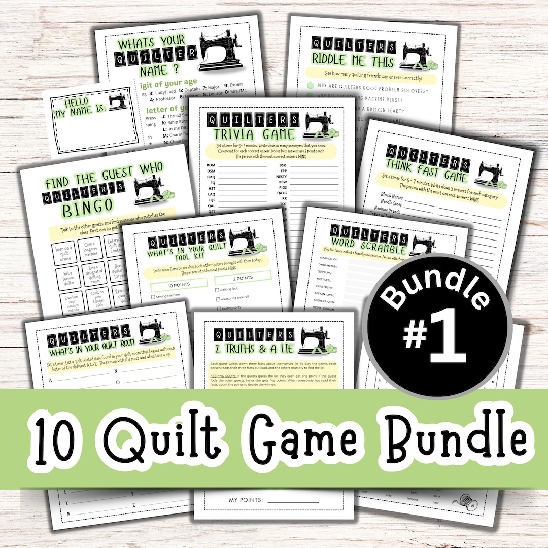 Quilt Game Bundle, 1 Bundle, Quilt Guild Games, Quilt Club, Retreat Activities, Retreat Planning