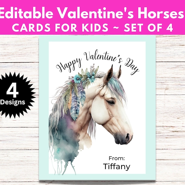 Horse Valentines Etsy