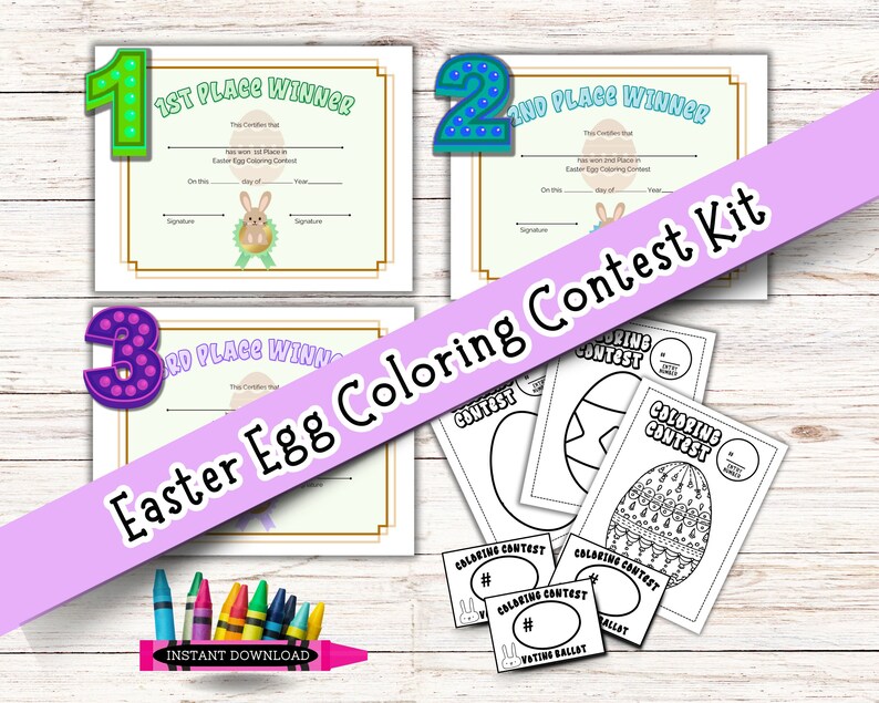 Easter Egg Coloring Contest, Easter Coloring Pages, Class Party Games ...