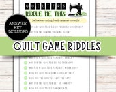 Quilt Game, Quilt Riddles, Riddle Me This, Quilt Retreat Games, Quilt Guild Games, Retreat Activities, Ice Breaker Game (Green)