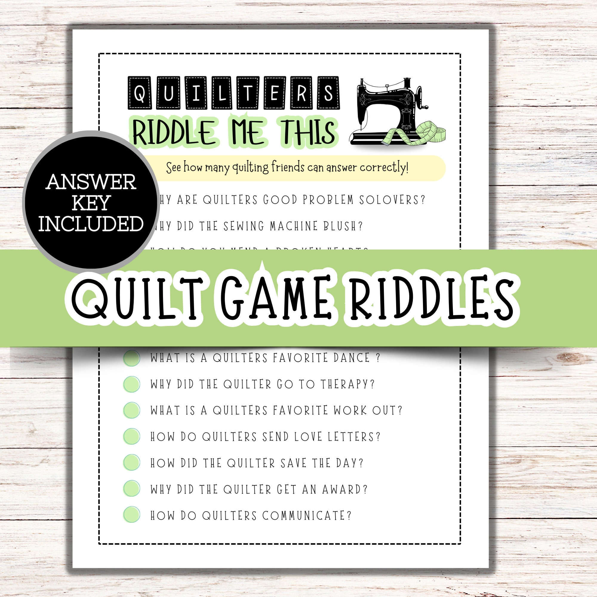 Quilt Game, Quilt Riddles, Riddle Me This, Quilt Retreat Games, Quilt ...