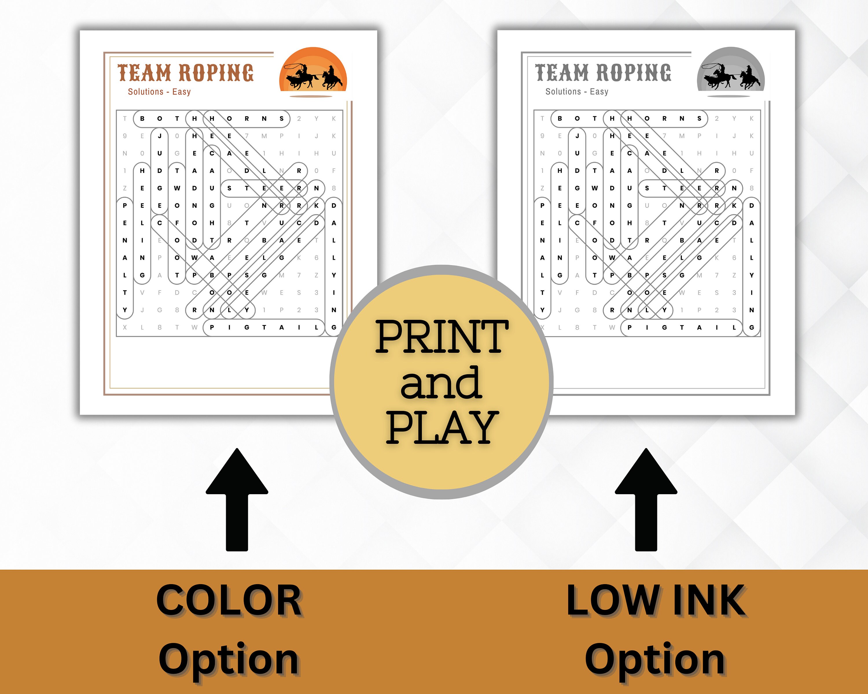 Team Roping Word Search, Team Ropers Game for Kids, Rodeo Cowgirl ...