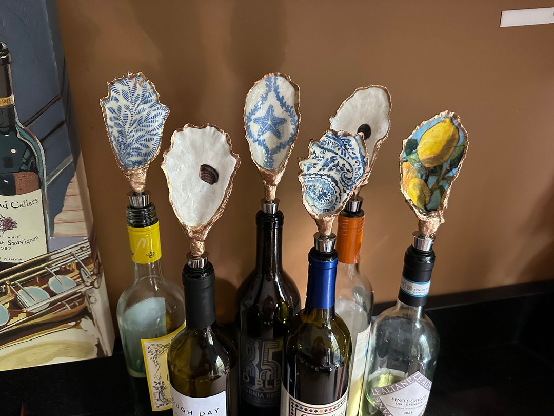 Oyster Shell Wine Stopper Etsy