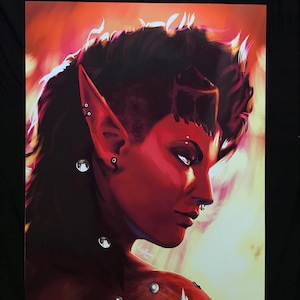 Karlach BG3 Handmade Fanmade Glossy Art Print | D&D | Wall Art | Art Poster | Dungeons and Dragons Tiefling Devil