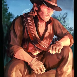 Arthur Morgan RDR2 Fanmade | Cowboy Gunslinger Art Print | Outlaw Gamer Artwork | Wall Art | Art Poster | Matte or Glossy
