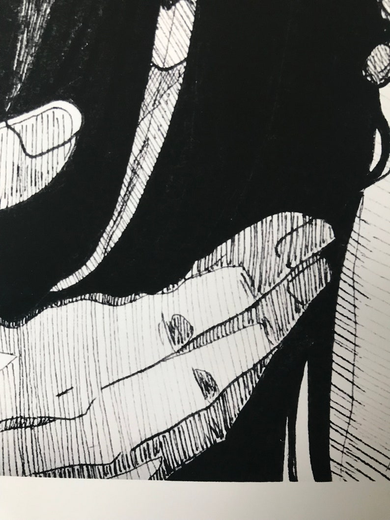 May include: Black and white illustration of a hand reaching out, drawn with fine lines.