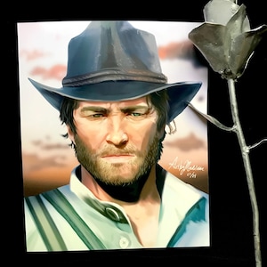 Arthur Morgan RDR2 Handmade Fanmade Glossy Art Print | Cowboy Gunslinger Art Print | Outlaw Cowboy Gamer Artwork | Wall Art | Art Poster