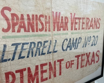 1924 Spanish American War Veterans' Reunion Banner – Antique Texas Flag / Banner