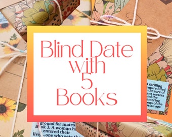 Set of 5, New and Lightly Used, Blind Date With A Book, Gift, Paranormal, Fantasy, Romance, Thriller, Chicklit, Mystery, Fiction, Custom