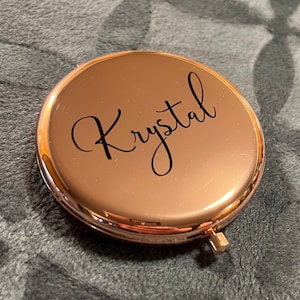 Customizable Compact Mirror, Rose Gold Mirror