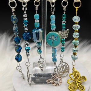 Aqua Crystal Keychain, Teal, Sun Catcher, Car/Rear View Mirror Charm, Purse Charm, Bling, Zipper Pull, Dragonfly, Butterfly, Rhinestone