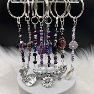 Purple Crystal Keychain, Sun Catcher, Rear View Mirror Charm, Purse Charm, Bling, Perfect Gift, Ready to Ship, Dragonfly, Zipper Pull