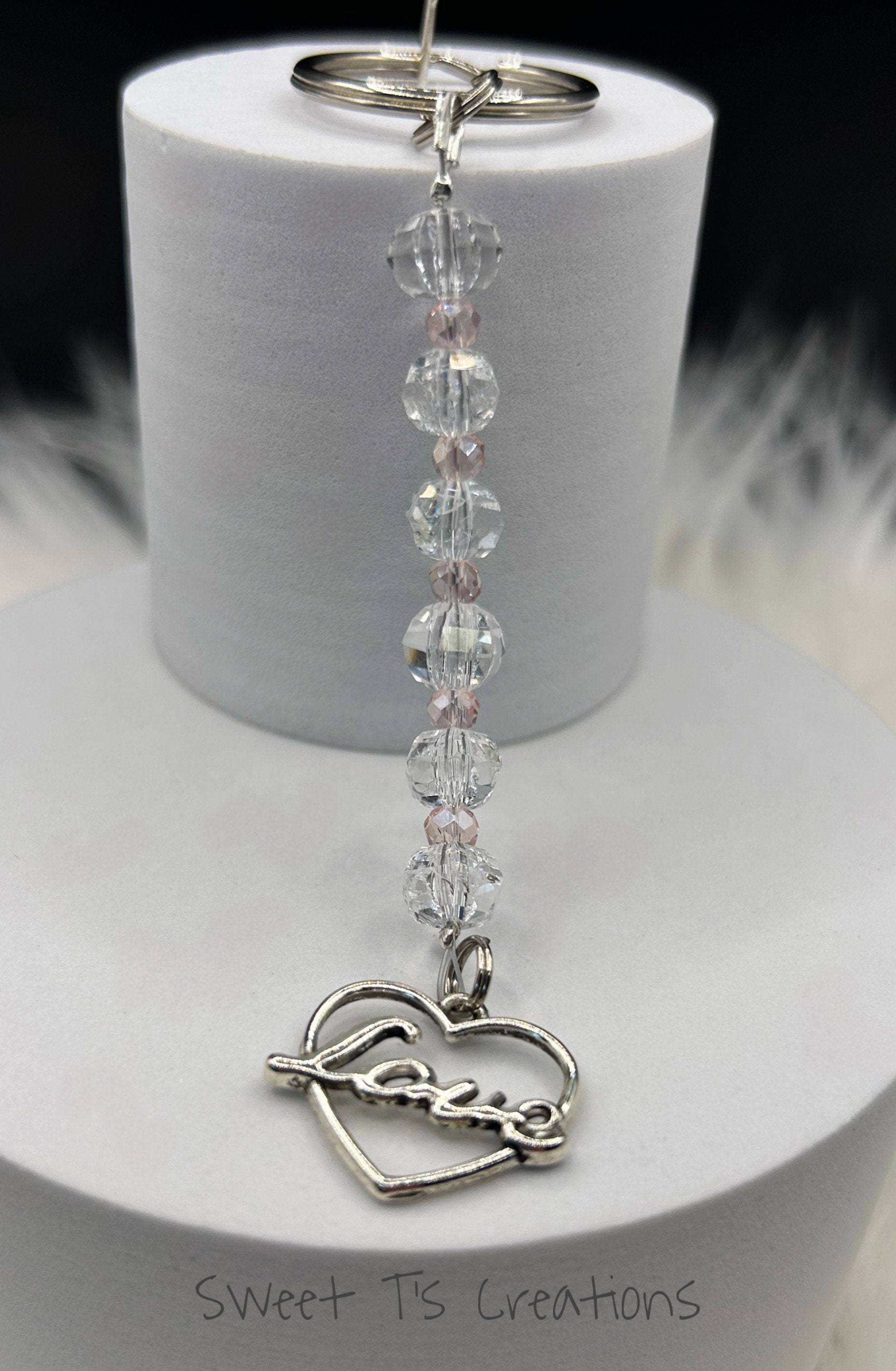 Mirror Back Keychains Crystal Sun Catcher, Keychain, Rear View Mirror Charm, Bag/purse Bling ...