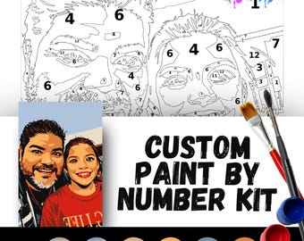 NEW Custom Paint By Number Art Kit - Paint Your Own - Canvas Painting - Paint & Sip - Paint Party - DIY Paint Kit