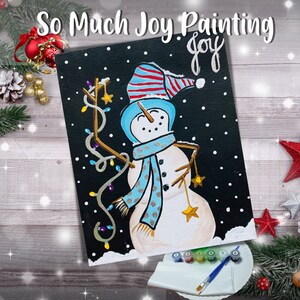DIY So Much Joy Snowman Painting Kit - Paint Your Own - Hand-Drawn - Canvas Painting - Paint & Sip - Paint Party - Paint Kit - DIY Paint Kit