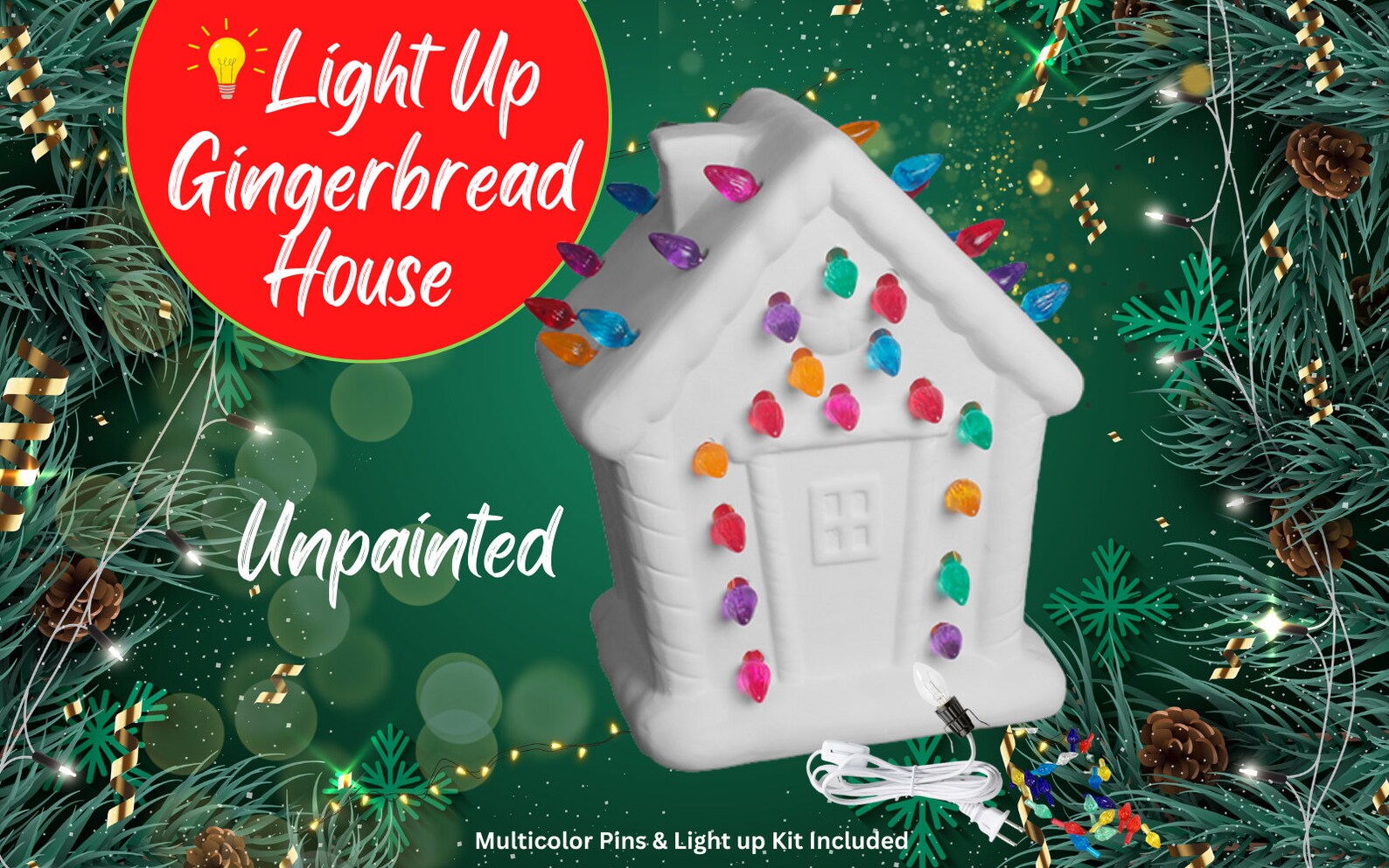 Light up Holiday Christmas Gingerbread House Night Light Gingerbread