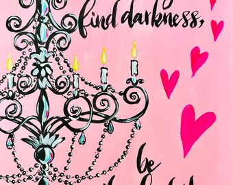 When Find Darkness Be The Light Painting Kit - Paint Your Own - Canvas Painting - Paint & Sip - Paint Party - Paint Kit - DIY Paint Kit