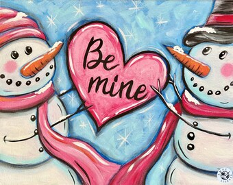 NEW Snow Be Mine Painting Kit - Paint Your Own - Hand-Drawn - Canvas Painting - Paint & Sip - Paint Party - Paint Kit - DIY Paint Kit