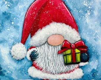 NEW - Claus for Celebrating Painting Kit - Paint Your Own - Hand-Drawn - Canvas Painting - Paint & Sip - Paint Party - DIY Paint Kit
