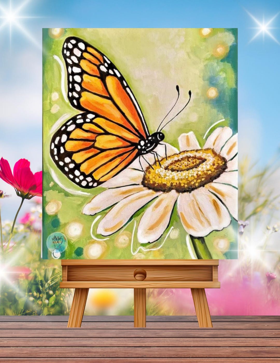 NEW Monarch Butterfly on Petals Art Kit - Paint Your Own - Canvas ...