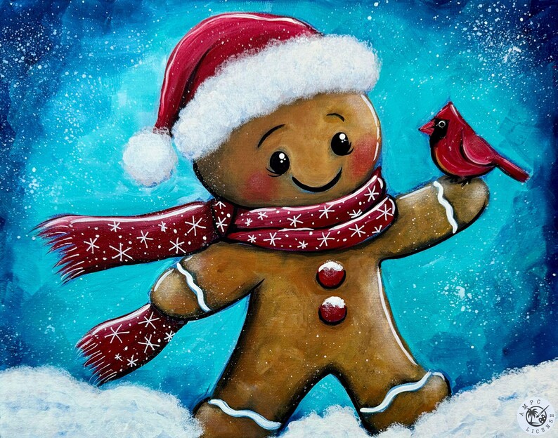 NEW - Red and Gingerbread Painting Kit - Paint Your Own - Hand-drawn ...