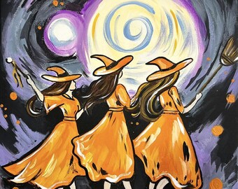 NEW - Spellbinding Painting Kit - Paint Your Own - Hand-Drawn - Canvas Painting - Paint & Sip - Paint Party - Paint Kit - DIY Paint Kit