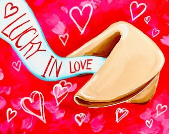 NEW - Lucky In Love Painting Kit - Paint Your Own - Hand-Drawn - Canvas Painting - Paint & Sip - Paint Party - Paint Kit - DIY Paint Kit