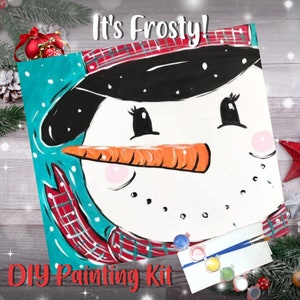 It&#39;s Frosty Painting Kit - Paint Your Own - Hand-Drawn - Canvas Painting - Paint & Sip - Paint Party - Paint Kit - DIY Paint Kit