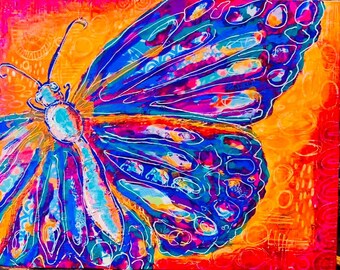 Magnificent Butterfly Painting Kit - Paint Your Own - Canvas Painting - Paint & Sip - Paint Party - Paint Kit - DIY Paint Kit