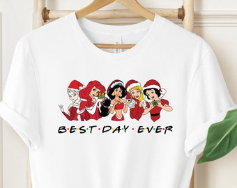 Camisa de princesa del mejor día de Navidad, camisa de princesa de Disney, camisa de princesas de Navidad de Disney, camisa de princesa de Navidad de Disney
