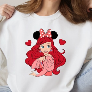 Disney Ariel Princess Hoodies, Princess Ariel Sweatshirt, Disney Princess Watercolor Tee, Little Mermaid Ariel Princess Shirt