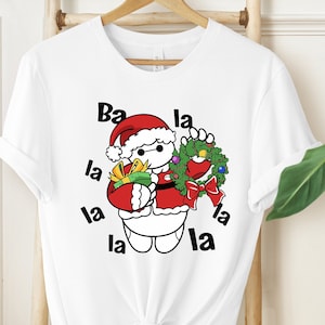Camisa de Navidad de Baymax, camisa de Disney Baymax ba la la la la la Santa Claus, fiesta de Navidad muy feliz de Mickey, camisa de Disney world Disneyland.
