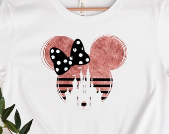 Rose Gold Minnie Shirt,Disney Rose Gold Minnie Ears Shirts,Minnie Ear Shirt, Disney Ear Shirt for Women