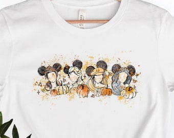 Disney Princess Fall Shirt, Disney Watercolor PrincessTee, Disney Fall Princess Pumpkin Shirt, Disney Family Trip, Princess Castle.