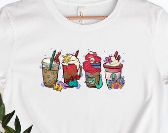 Ariel Latte Coffee Shirt, Sweatshirt, Little Mermaid Shirt, Boba Shirt, Latte Shirt, Spooky Shirt, Skull Shirt, Witch Shirt, Disney 2023 Tee