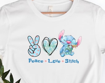 Disney Peace Love Stitch-tröja, Stitch-tröja, Disney Stitch-tröja, present till henne, Lilo och Stitch-tröja, Disneyworld-tröja, söt Stitch-tröja.
