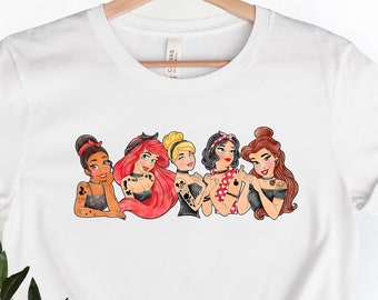 Disney Rocker Princess Shirt, Disney Punk Princess Shirt, Tattoo Disney Princess Shirt, Villains Princess Disney Shirt,Disney Vacation Shirt