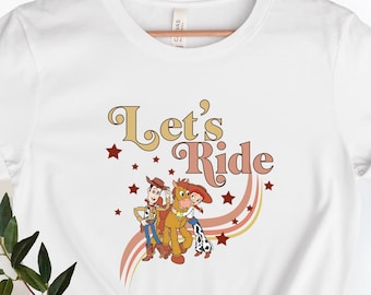 Disney Toy Story Jessie & Woody Let's Ride Gradient Camiseta Disneyland Vacation Holiday Trip Camiseta unisex Sudadera con capucha