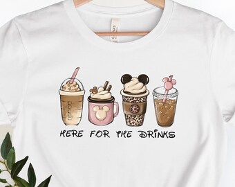 Disney Here For The Drinks Shirt, Disney Drinking Shirt, Disney Adult Shirt, Disneyland Shirt, Theme Park Shirt, Disneyland Trip Shirt.