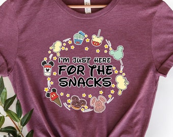 Disney Im Just Here for the Snacks Shirt, Disney Snacks Shirt, Disney Food n Drink, Mickey Waffle Tee, Epcot Food Tee, Disneyworld Tee