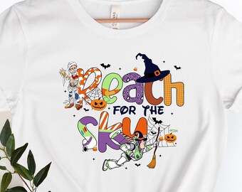 Camiseta de Toy Story de Disney, camisetas de personajes de Disney, camiseta de Reach For The Sky, camiseta de viaje familiar de Disney, camiseta de grupo de Disney