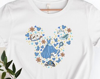 Disney Cinderella Princess Shirt, Cute Cinderella Shirt for Women and Girls, Disney Family Matching Vacation Shirts,Disney Princess T-shirt.