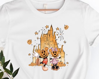 Koszulka Disney Mickey Minnie Halloween Castle, Koszulka MickeyMinnie Pumpkin, Koszulka Halloween Family Vacation, Koszulka Disney Trip,