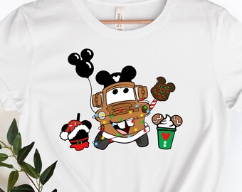 Disney Cars Christmas Shirts for Kids, Tow Mater and McQueen Shirt, Disney Cars Shirt