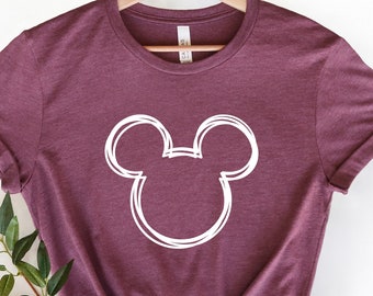 Camisa Mickey Ears, Camisa Mickey para mujeres y hombres, Familia de camisas de Disneyworld, Camisa de Mickey Mouse de Disney, Camisa de Disneyland, Vacaciones de Disney.